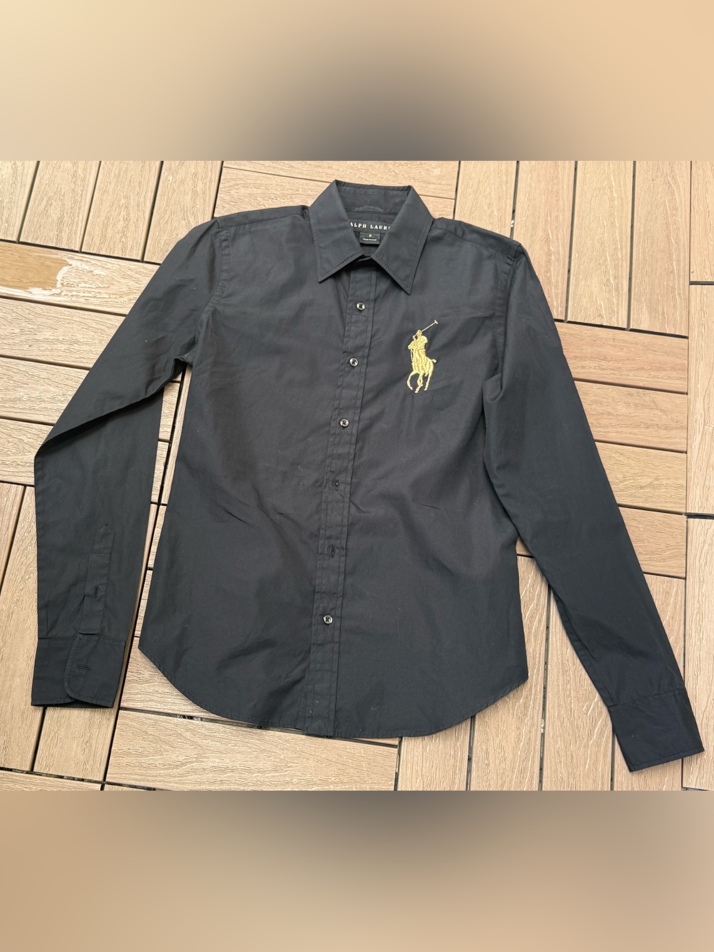 Ralph Lauren black label button down black polo logo shirt - Picture 3 of 10